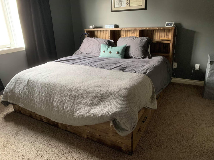 Bookcase Headboard Bed